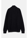 SVETR GANT COTTON TEXTURED HALF ZIP BLACK
