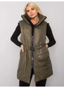 Péřová vesta v khaki barvě se stojáčkem Factory Price (612)