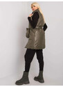 Péřová vesta v khaki barvě se stojáčkem Factory Price (612)