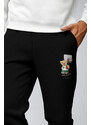 Tepláky Jogger , Barva Černá, s Potiskem Living Legend Teddy