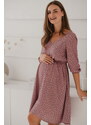 milk & love Těhotenské šaty na kojení Lovely Dress, Lilac with Dots