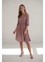 milk & love Těhotenské šaty na kojení Lovely Dress, Lilac with Dots