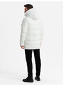 Ombre Clothing Outdoorová dlouhá pánská bunda parka - bílá V1 OM-JALJ-0201