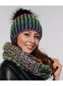 Fashionweek Zimní dámský komplet – pletená čepice s bambulí + teplý nákrčník ZIZI-MULTI