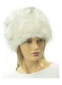Woolnil Bílá čepice s umělou kožešinou – elegantní a hřejivá