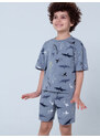 Winkiki Kids Wear Chlapecké pyžamo Shark, krátké kalhoty, krátký rukáv - šedá