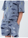 Winkiki Kids Wear Chlapecké pyžamo Shark, krátké kalhoty, krátký rukáv - šedá