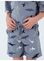 Winkiki Kids Wear Chlapecké pyžamo Shark, krátké kalhoty, krátký rukáv - šedá