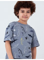 Winkiki Kids Wear Chlapecké pyžamo Shark, krátké kalhoty, krátký rukáv - šedá