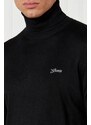 GUESS Rolák EBENEZER | Slim Fit |s příměsí hedvábí