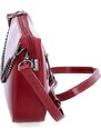 Malá kožená crossbody kabelka s řetízkem Famito NB 0110 TCV červená