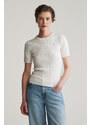SVETR GANT STRETCH COTTON CABLE SS C-NECK EGGSHELL