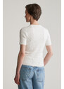 SVETR GANT STRETCH COTTON CABLE SS C-NECK EGGSHELL