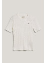 SVETR GANT STRETCH COTTON CABLE SS C-NECK EGGSHELL