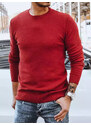 BASIC Tmavě červený pánský svetr Vínová