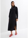 bonprix Košilové šaty z čisté bavlny Černá