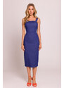 Moe M843 Džínové midi šaty - modré