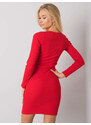 RUE PARIS Červené přiléhavé šaty se zipem -red Červená