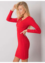 RUE PARIS Červené přiléhavé šaty se zipem -red Červená