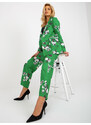 BASIC Zelené sako s květinovým potiskem -green Zelená