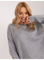 BASIC Šedý klasický svetr --grey Šedá