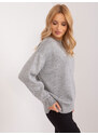 BASIC Šedý klasický svetr --grey Šedá