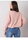 RELEVANCE Světle růžová volná mikina Hariette s nápisem "Original wear" -light pink Pudrová
