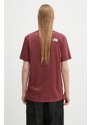 Tričko The North Face Simple Dome vínová barva, s potiskem, NF0A87NG0VO1