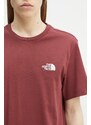 Tričko The North Face Simple Dome vínová barva, s potiskem, NF0A87NG0VO1