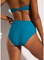 bonprix Bikinové kalhotky s vysokým pasem a vysoko vykrojeným střihem modrá Žena