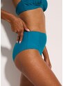 bonprix Bikinové kalhotky s vysokým pasem a vysoko vykrojeným střihem modrá Žena