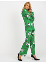 BASIC Zelené sako s květinovým potiskem -green Zelená