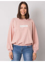 RELEVANCE Světle růžová volná mikina Hariette s nápisem "Original wear" -light pink Pudrová