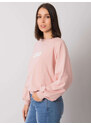 RELEVANCE Světle růžová volná mikina Hariette s nápisem "Original wear" -light pink Pudrová