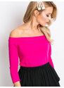 BASIC Dámské fuchsiové tričko s odhalenými rameny -fuchsia Tmavě růžová
