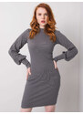 RUE PARIS Tmavě šedé dámské přiléhavé šaty -gray Šedá
