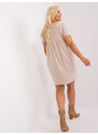RELEVANCE Béžové jednobarevné šaty s kapsami -beige Béžová
