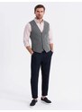 Ombre Clothing Módní elegantní grafitová pánská vesta V3 BLZV-0147