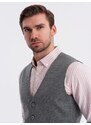 Ombre Clothing Módní elegantní grafitová pánská vesta V3 BLZV-0147