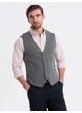 Ombre Clothing Módní elegantní grafitová pánská vesta V3 BLZV-0147