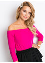 BASIC Dámské fuchsiové tričko s odhalenými rameny -fuchsia Tmavě růžová