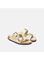 Birkenstock Béžové pantofle Arizona High Shine Big Buckle