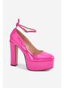 Boto Lakovane Lodičky Na Vysokém Podpatku A Platformě Růžové Nianka