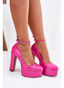 Boto Lakovane Lodičky Na Vysokém Podpatku A Platformě Růžové Nianka