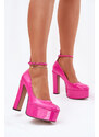 Boto Lakovane Lodičky Na Vysokém Podpatku A Platformě Růžové Nianka