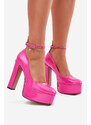 Boto Lakovane Lodičky Na Vysokém Podpatku A Platformě Růžové Nianka