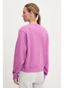 Bavlněná mikina adidas by Stella McCartney dámská, růžová barva, s aplikací, JJ0151