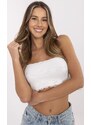 SUBLEVEL Bílý dámský crop top bez ramínek -white Bílá