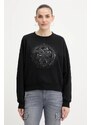 Mikina Guess 4G dámská, černá barva, s aplikací, W5YQ07 KB681