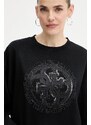 Mikina Guess 4G dámská, černá barva, s aplikací, W5YQ07 KB681